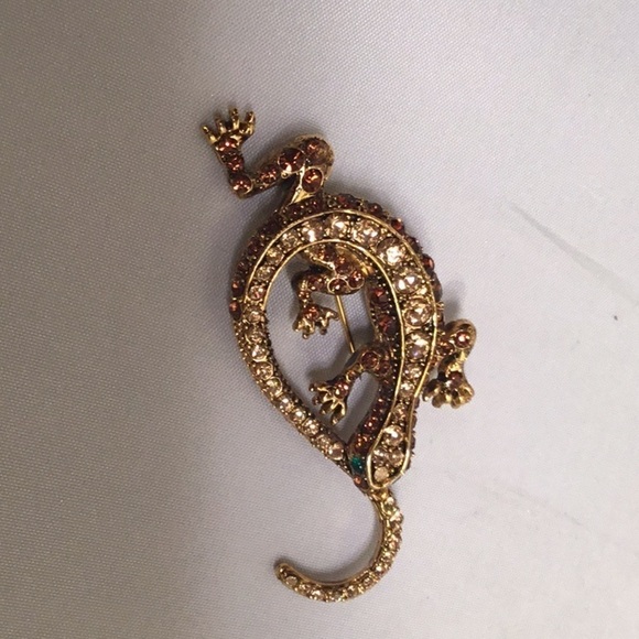 Rhinestone REPTILE PIN BROOCH - Picture 1 of 3